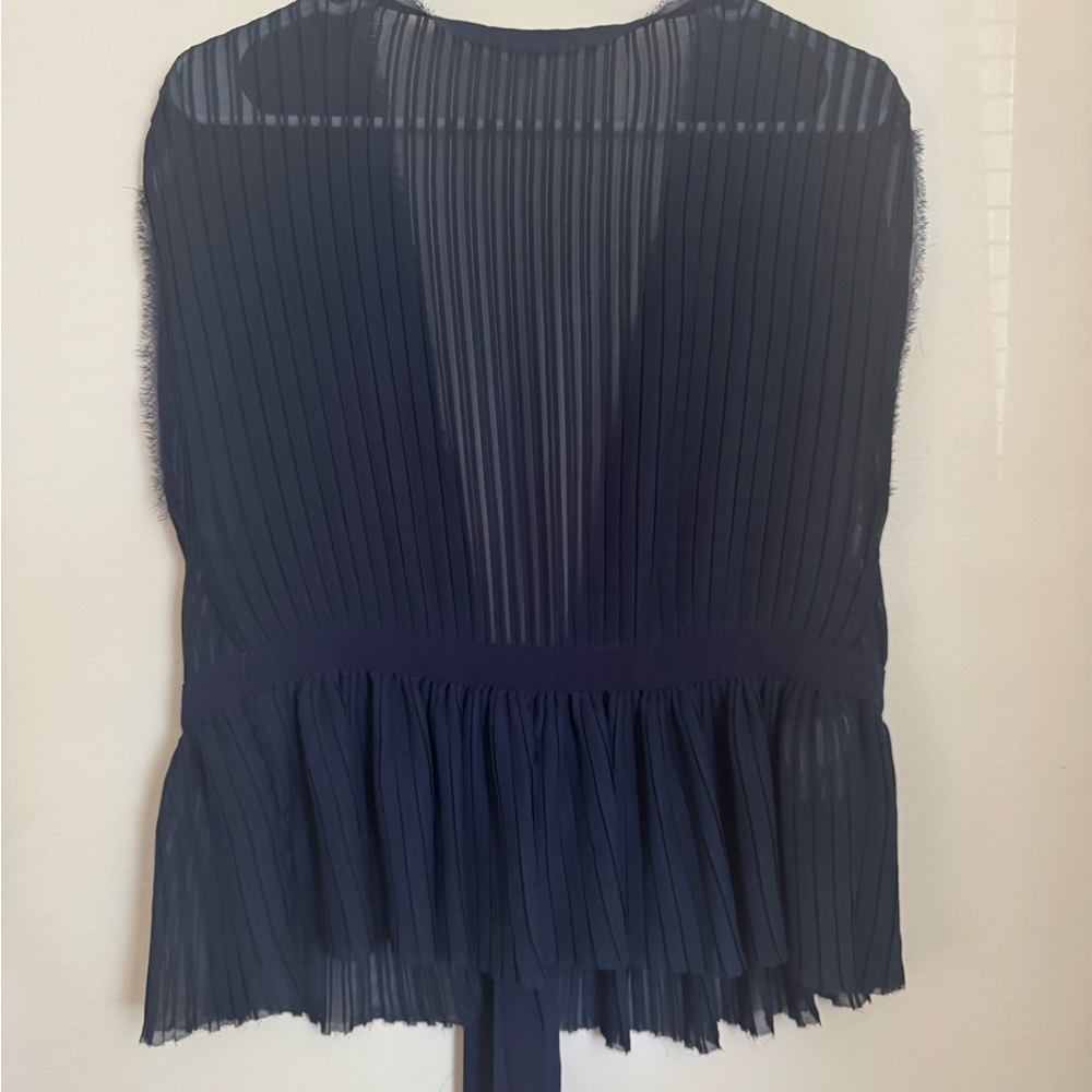 RACHEL Rachel Roy Deep Blue Pleated Blouse - Picture 2 of 4